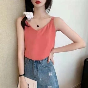 Áo hai dây cổ chữ V dáng rộng thiết kế mới thời trang mùa hè dành cho nữ 2021