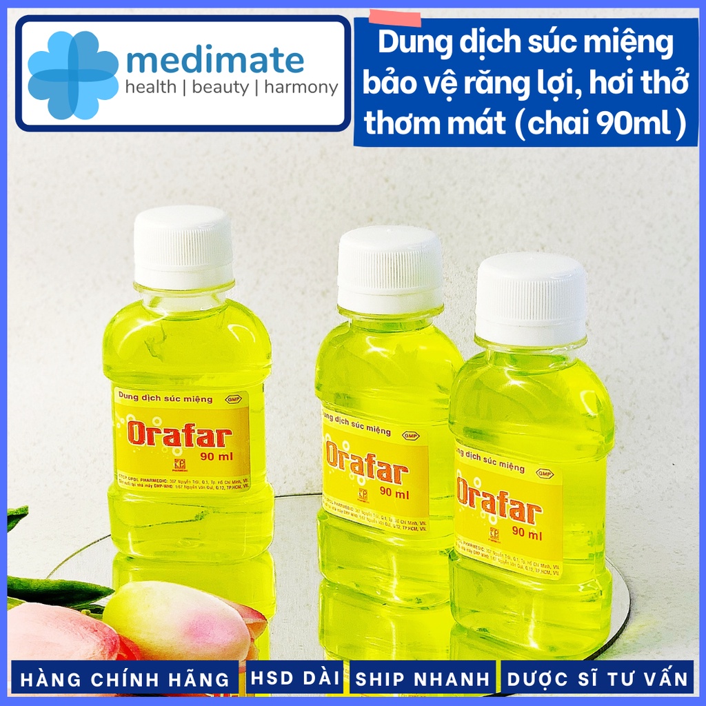 Dung dịch súc miệng ORAFAR bảo vệ răng miệng, hơi thở thơm mát (Chai 90ml)