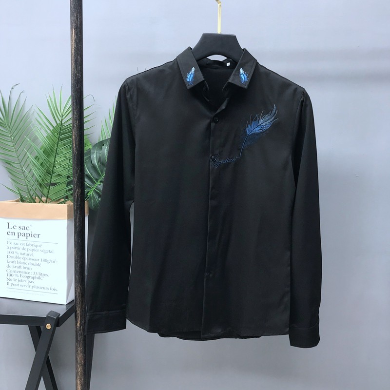 Áo Sơ mi nam 💚𝗙𝗥𝗘𝗘𝗦𝗛𝗜𝗣💚 áo sơ mi  nam nữ trắng cặp đôi dài tay công sở hoa đào