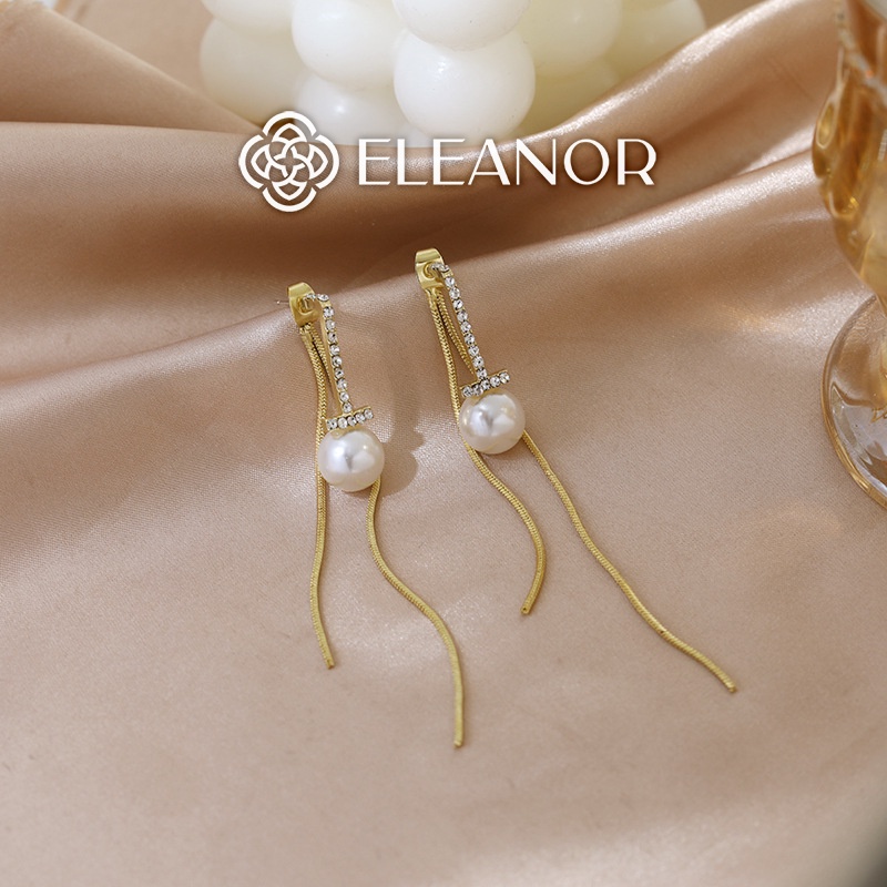Bông tai nữ Eleanor Accessories ngọc trai nhân tạo dáng dài phụ kiện trang sức xinh