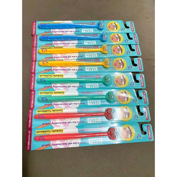 Bàn chải đánh răng trẻ em 3D Toothbrush kiêm dụng cụ làm sạch lưỡi cho bé nội địa Hàn