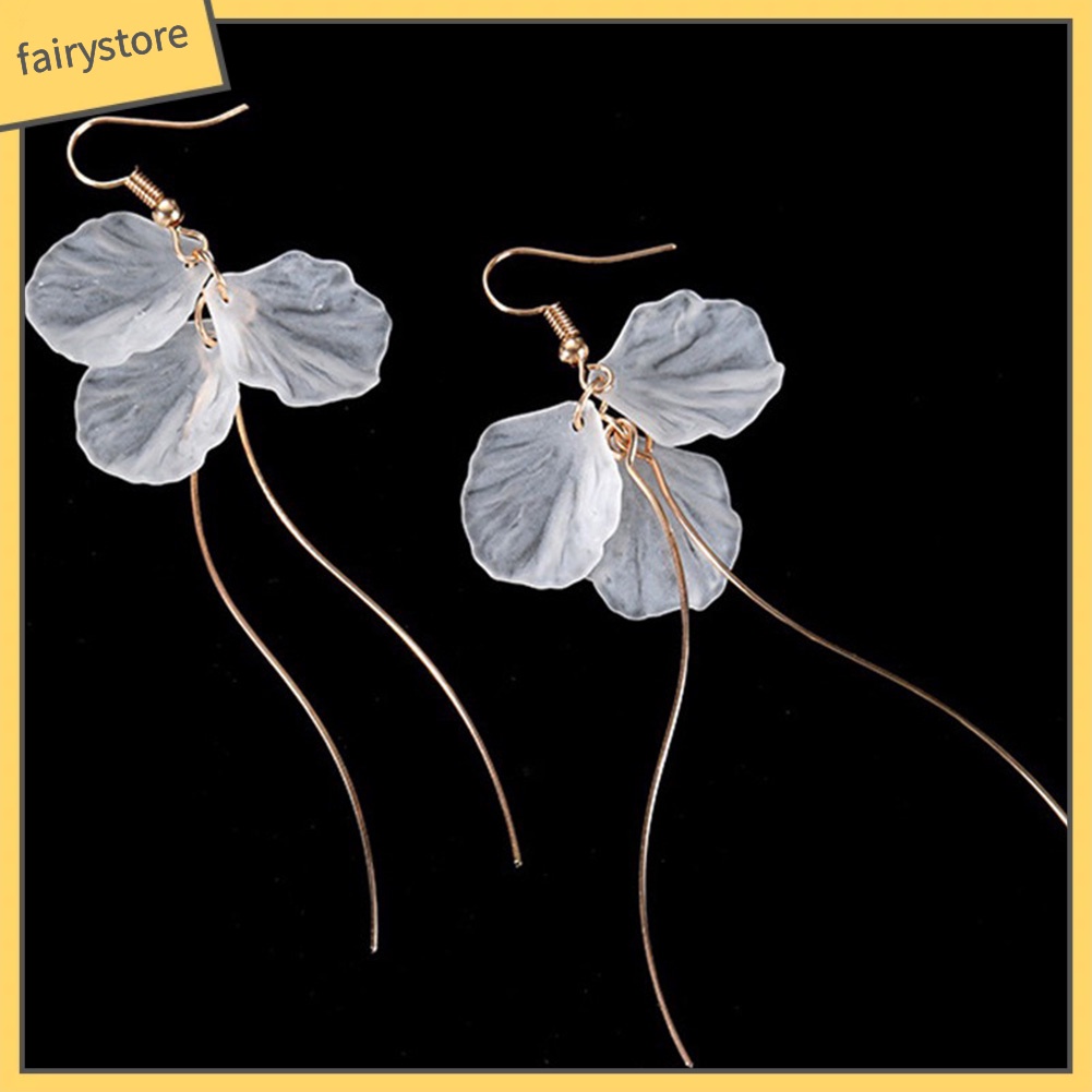 Bông Tai Dáng Dài Hình Hoa Thanh Lịch Cho Nữ