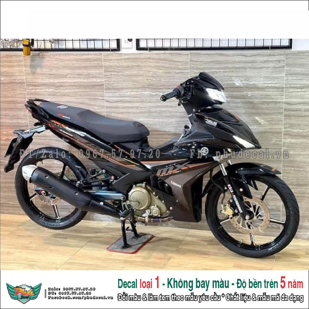 Tem rời Exciter 150 Mx đen cam xám (A)