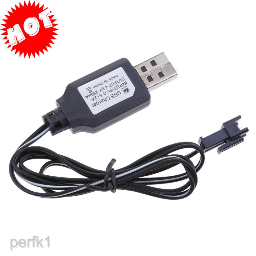 Cáp sạc pin Ni/Cd 4.8V kết nối từ cổng USB sang SM cho robot xe ô tô điều khiển từ xa