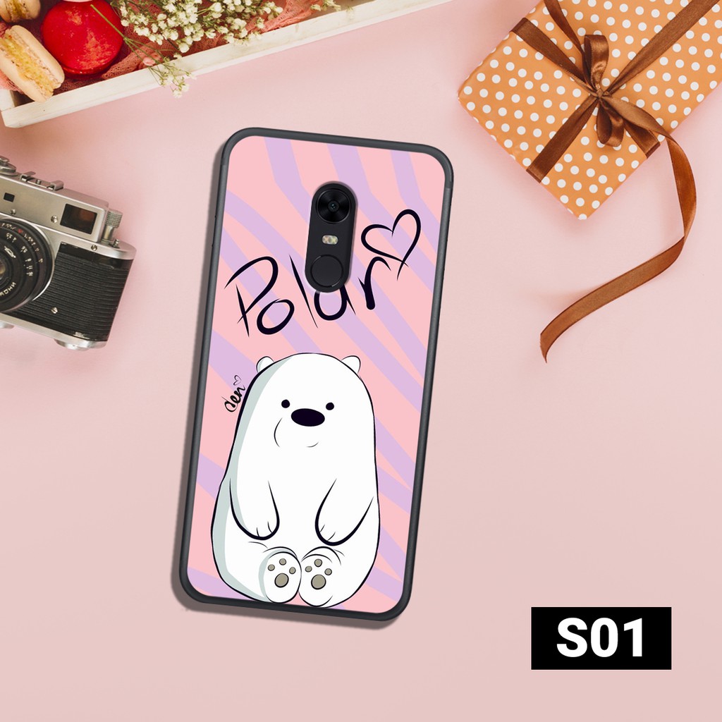 [Freeship toàn quốc từ 50k]ỐP LƯNG XIAOMI  REDMI NOTE 4 - REDMI 5 PLUS IN HÌNH WE BARE BEARS