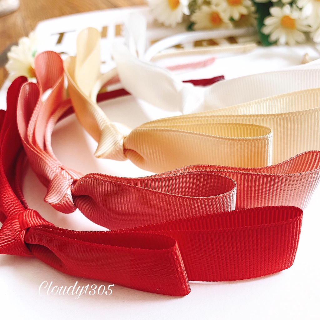 Cài tóc/Bờm tóc nơ ruy băng 4 màu