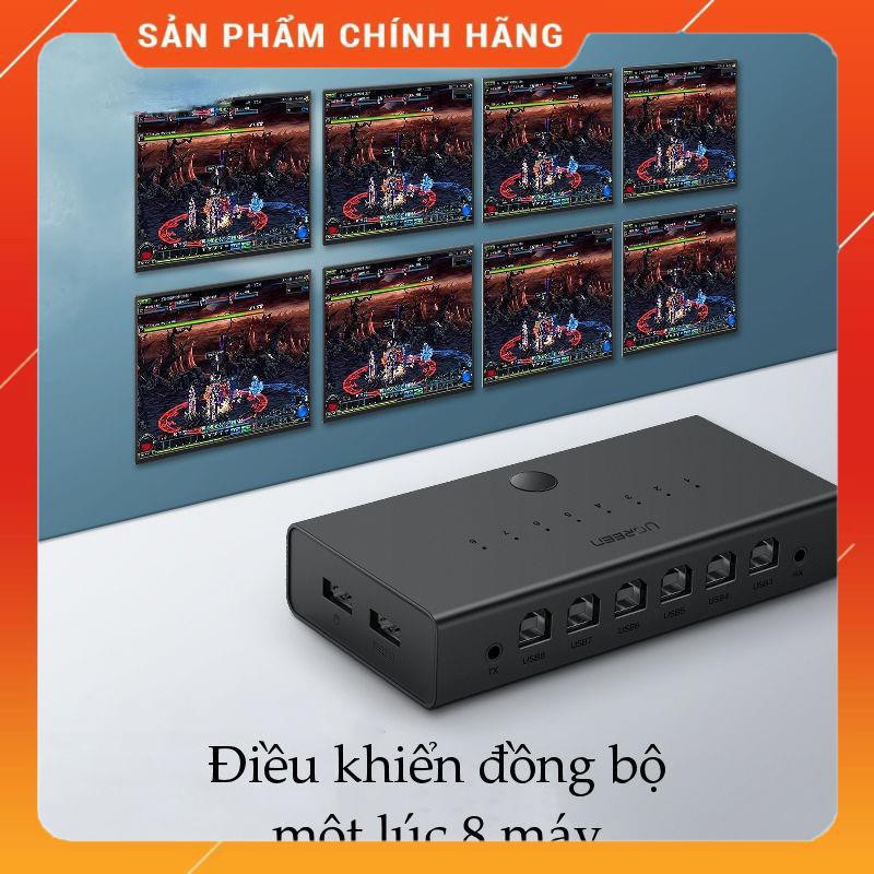 Bộ chuyển mạch KVM UGREEN CM229 60102, 1 bộ chuột và bàn phím điều khiển đồng bộ 8 máy tính, cổng USB-B dailyphukien