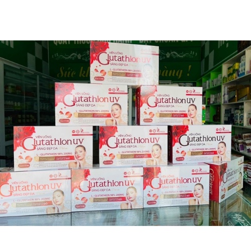 Viên Uống làm đẹp da GLUTATHION-UV hỗ trợ làm đẹp, trắng sáng đẹp da. Bổ xung chất chống ôxy hóa da, giảm lão hóa da