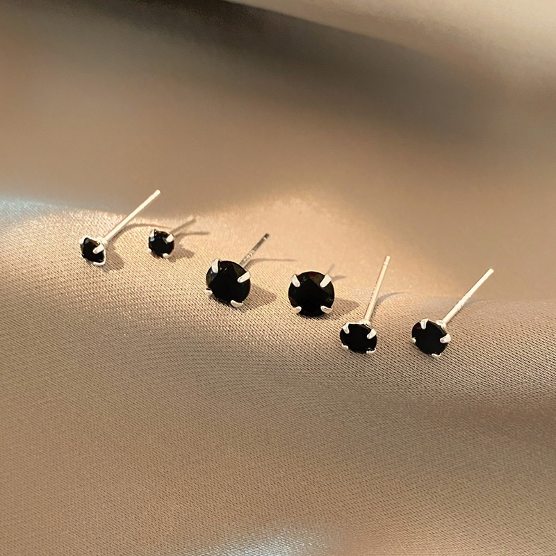 Set 6 Khuyên Tai Đính Đá Zircon Thời Trang Hàn Quốc Dễ Thương