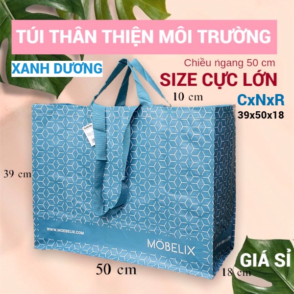 Túi thân thiện môi trường, làm từ nhựa tái chế, pp bags, đựng đồ, sử dụng nhiều lần, eco bag #ecoshoppingbag [CỰC LỚN]
