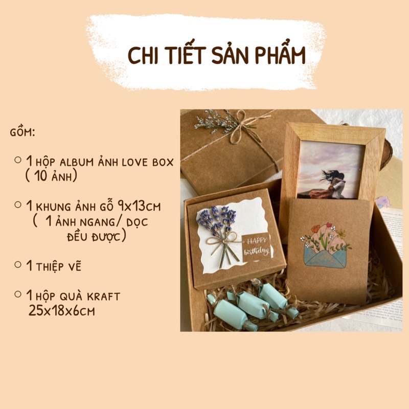 Combo hộp quà tặng album dán ảnh nhân dịp sinh nhật kỉ niệm anniversary valentine xinh xắn tinh tế sang trọng Góc Nhà