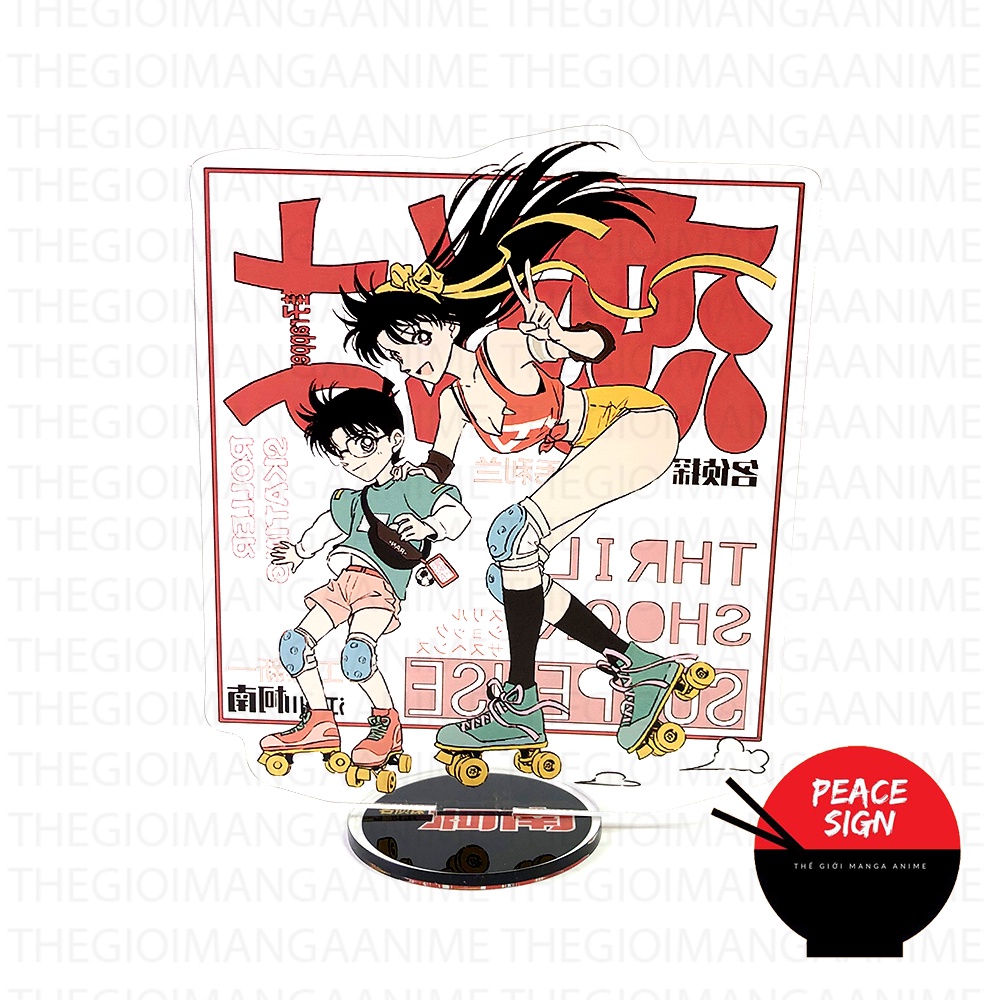 Mô hình RAN &amp; SHINICHI couple DETECTIVE CONAN Thám Tử Lừng Danh in hình anime chibi standee