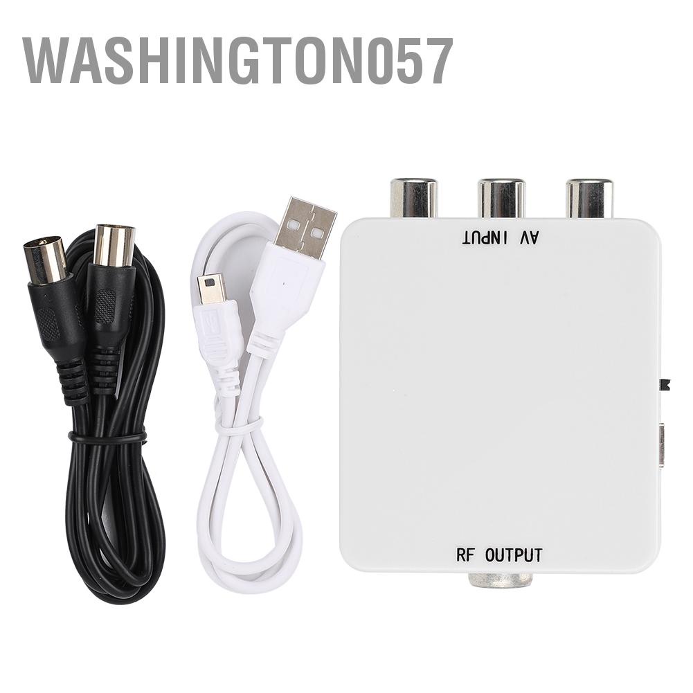 Washington057 AV to RF Mini Video Converter Box Driver-Free Adapter TV Signal Switcher 67.25Mhz 61.25Mhz