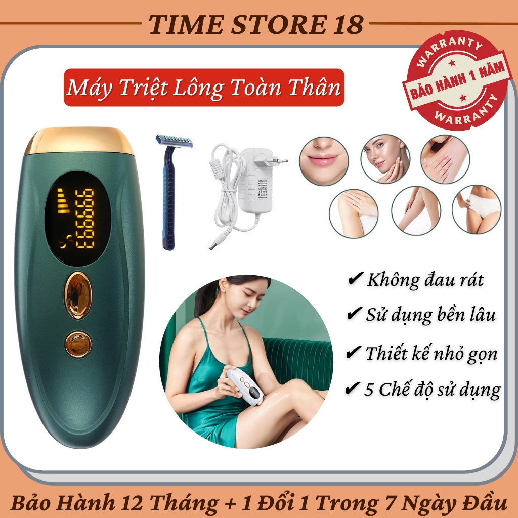 Máy Triệt Lông Mini - Triệt Lông Đa Năng Vĩnh Viễn Cầm Tay Bằng Laser IPL 990000 Không Gây Đau Rát - Bảo Hành 12 Tháng