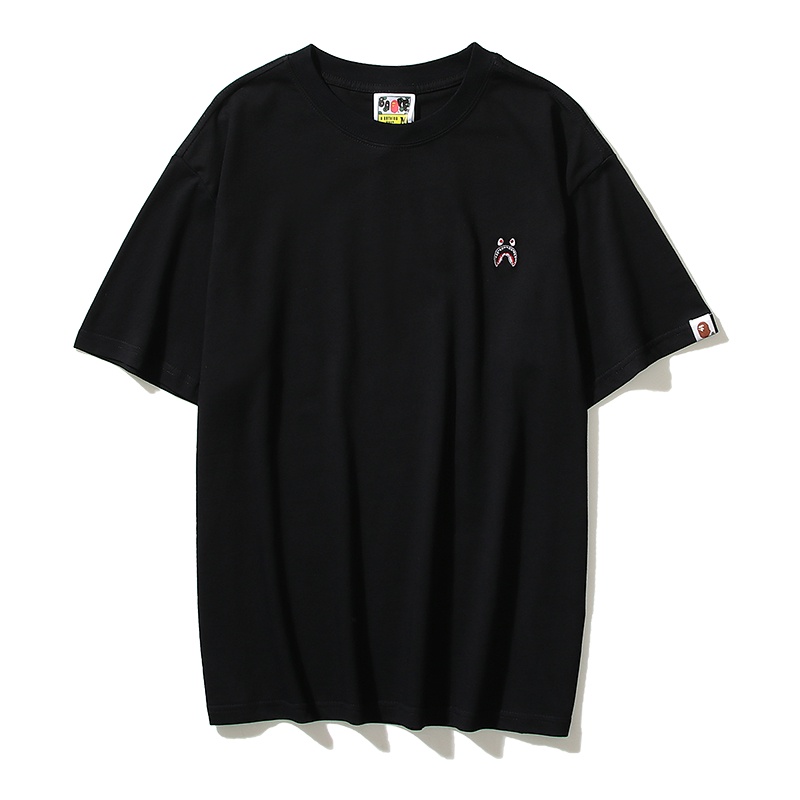 Áo Thun Tay Ngắn Chất Liệu Cotton Thêu Họa Tiết Bape Thời Trang Cho Nam Nữ