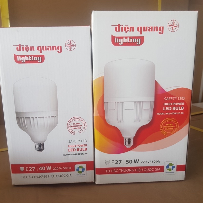 BÓNG ĐÈN LED BULB TRỤ ĐIỆN QUANG 40w/50w