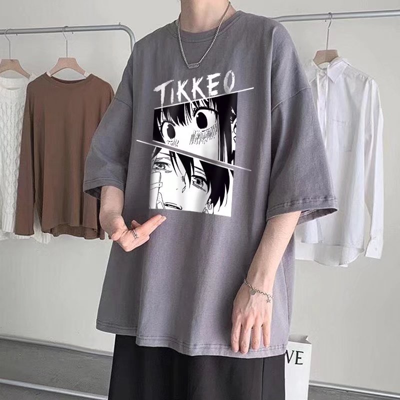 Áo Thun Tay Ngắn Dáng Rộng In Chữ Thời Trang Mùa Hè Cho Nam Size M-8XL