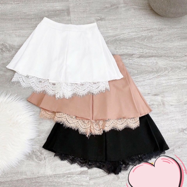 MS28 Chân váy ren 3 màu chất kaki hàng bỏ shop chuẩn từ form tới chất