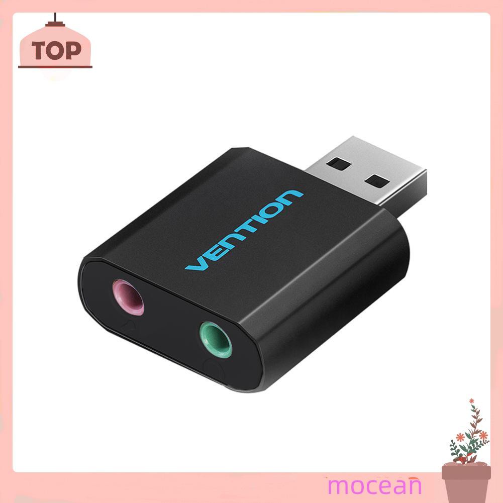 Mocean Vention Sound Card USB to 3.5mm Jack Female Headphone External Audio Card