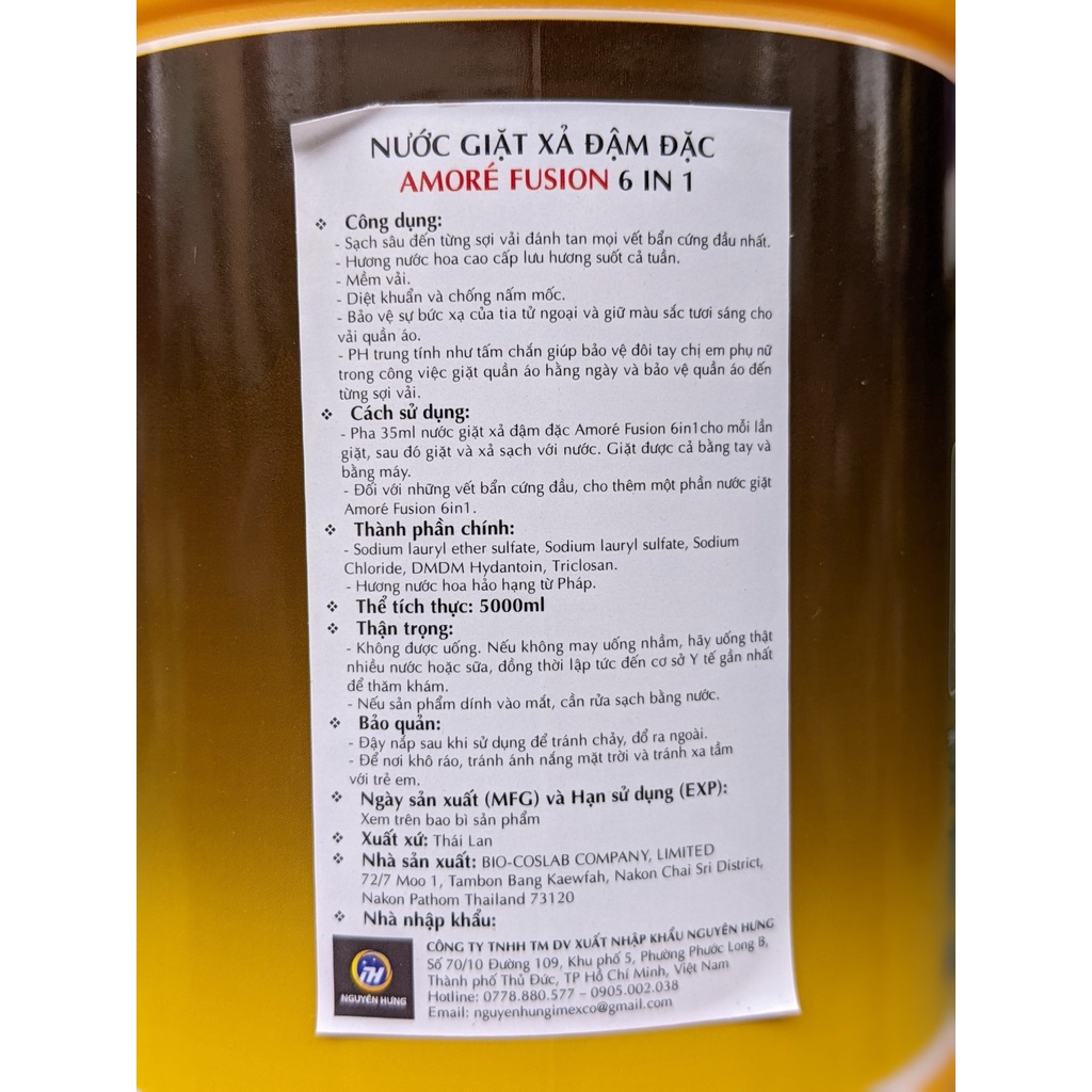 Nước giặt xã Thái Lan 6 in 1 AMORE -HƯƠNG NƯỚC HOA THƠM NGÁT