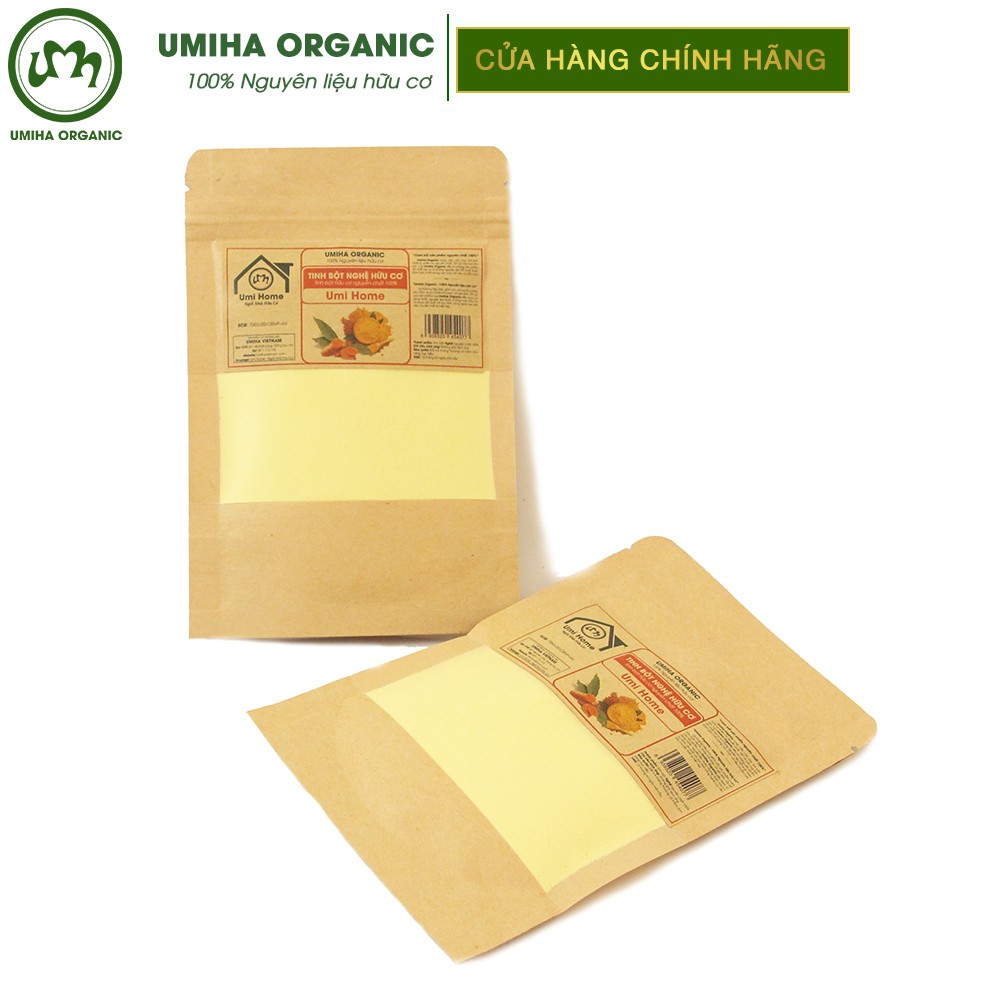 Tinh bột Nghệ đắp mặt nạ hữu cơ UMIHA nguyên chất túi Zip 35g | Turmeric Powder 100% Organic