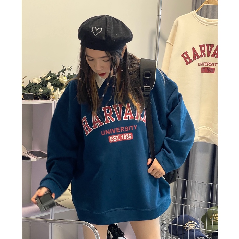 Áo Sweater nỉ bông HARVARD unisex nam nữ