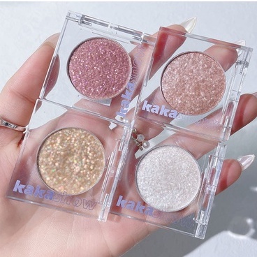 Phấn nhũ KAKASHOW, Phấn mắt trang điểm KAKASHOW màu nhũ kim tuyến sáng lấp lánh chống nước lâu trôi