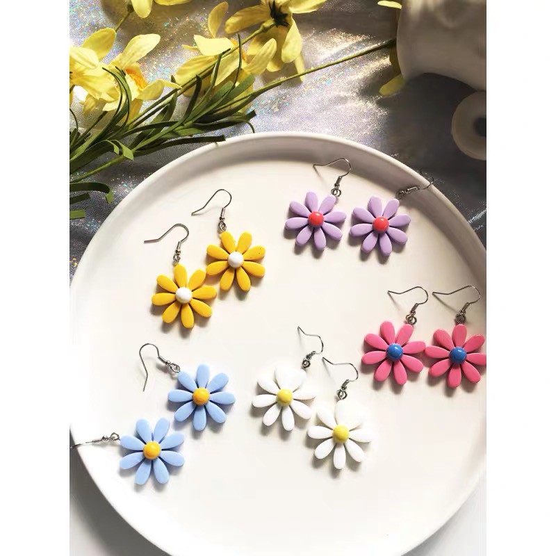 Flower Earrings khuyên tai cánh hoa nhiều màu phong cách hàn quốc