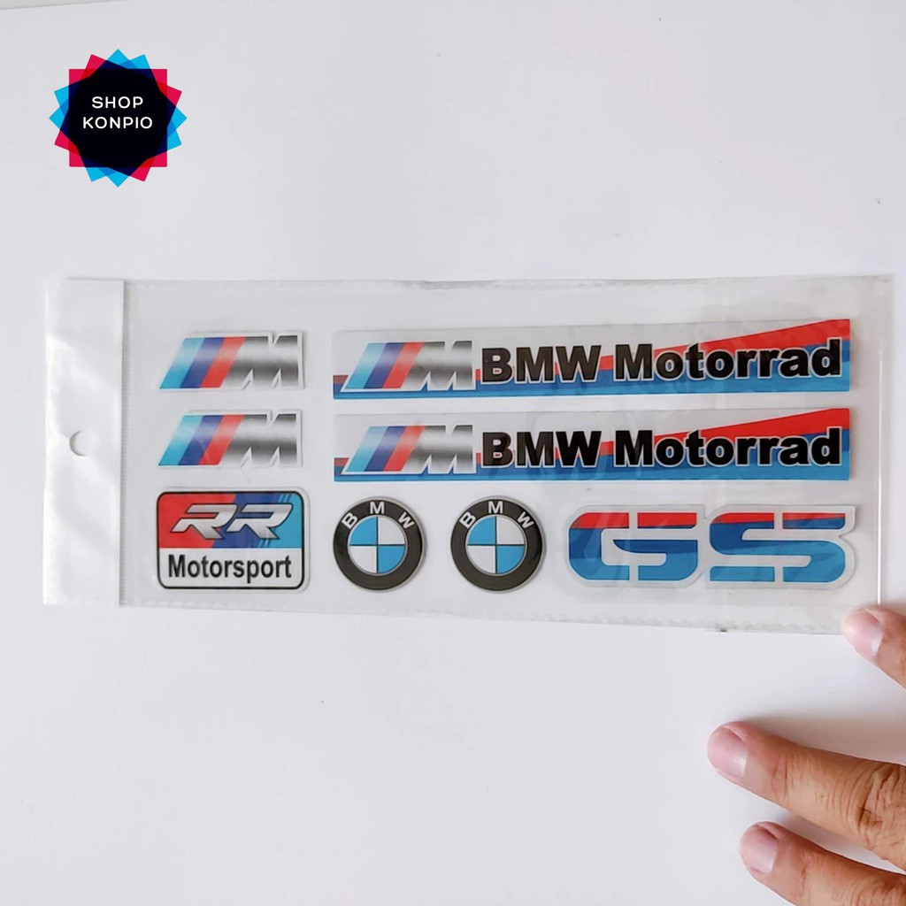 Bộ Tem Sticker Phản Quang BMW Cao Cấp Dán Xe Máy, Ô Tô, Mũ Bảo Hiểm, Chống Thấm Nước, Chống Bay Màu