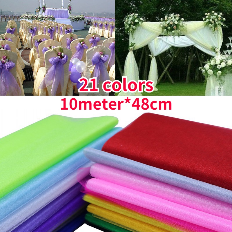 Cuộn Vải Lưới 10M*48cm Trang Trí Lưng Ghế Cầu Thang Tiệc Cưới Sinh Nhật