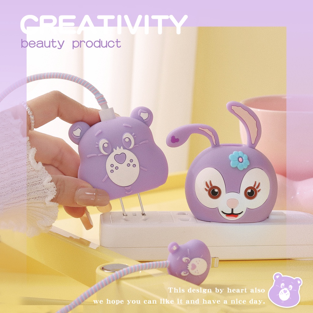 Phụ Kiện Bảo Vệ Dây Cáp Sạc Họa Tiết Hoạt Hình Cho iphone 18w 20w 11 12 13 pro max