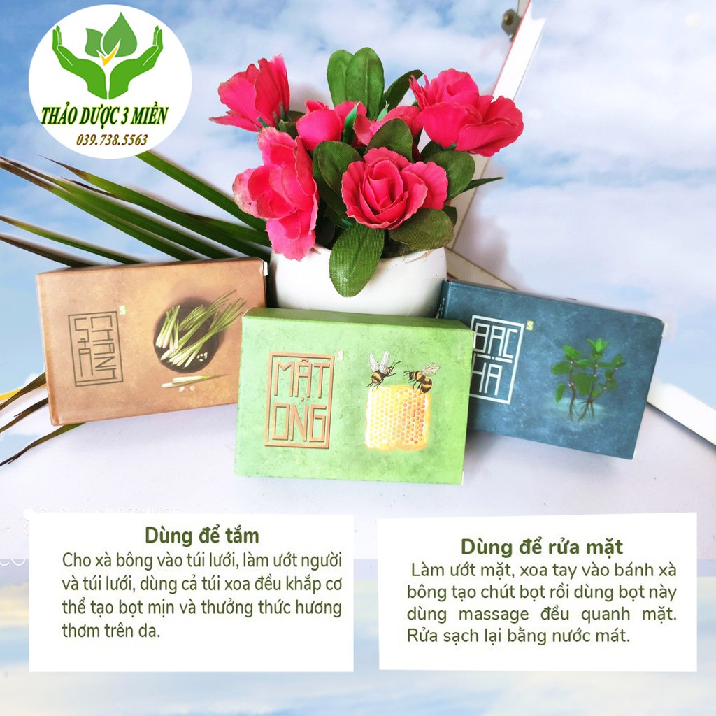 Xà Bông thảo dược100% tự nhiên dùng tắm gội, rửa mặt làm sạch da,sáng da, kháng khuẩn và sạch mụn phù hợp mọi loại da | BigBuy360 - bigbuy360.vn