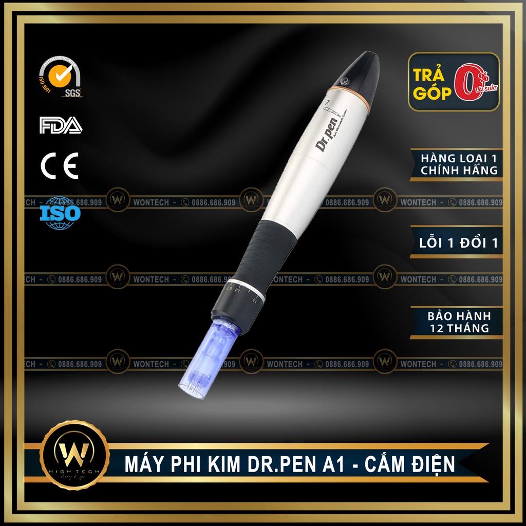 [WONTECH - NOW SHIP] Máy Phi Kim Dr.Pen A1 - Không Tích Điện - &quot;XÁM&quot;.