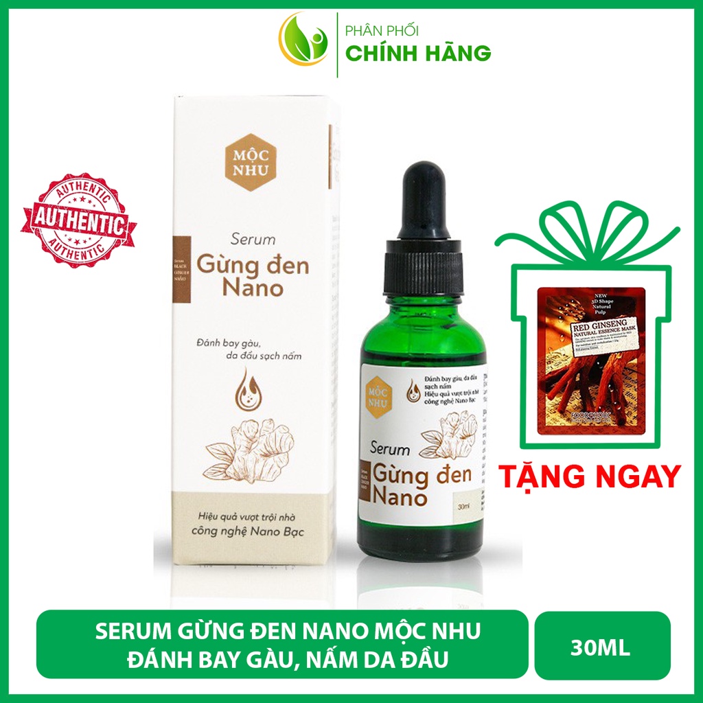 Serum Gừng Đen Nano Mộc Nhu 30ml Cho Tóc Gàu Ngứa và Nấm Da Đầu