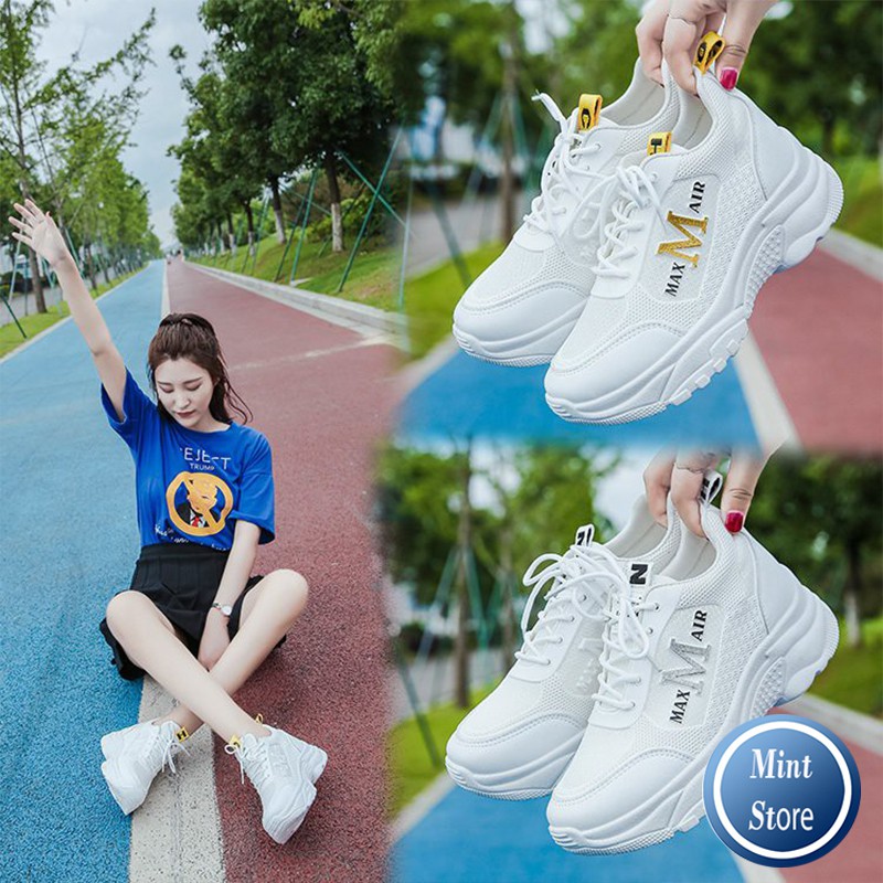 GIÀY NỮ TRẮNG ĐỘN ĐẾ 5 PHÂN TĂNG CHIỀU CAO M MAX CỰC ĐẸP G 34