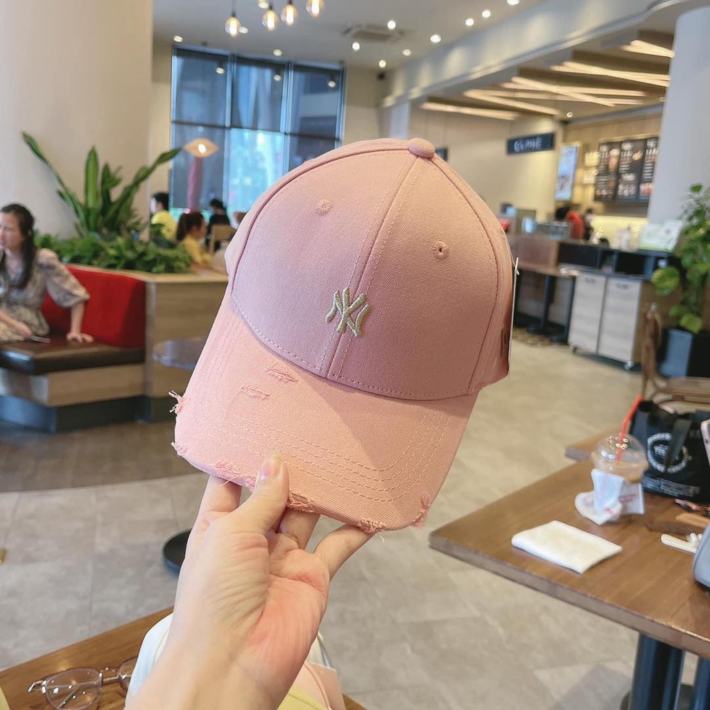 Mũ lưỡi trai rách ❤️ Nón thêu chữ NY phong cách Ulzzang form unisex nam nữ