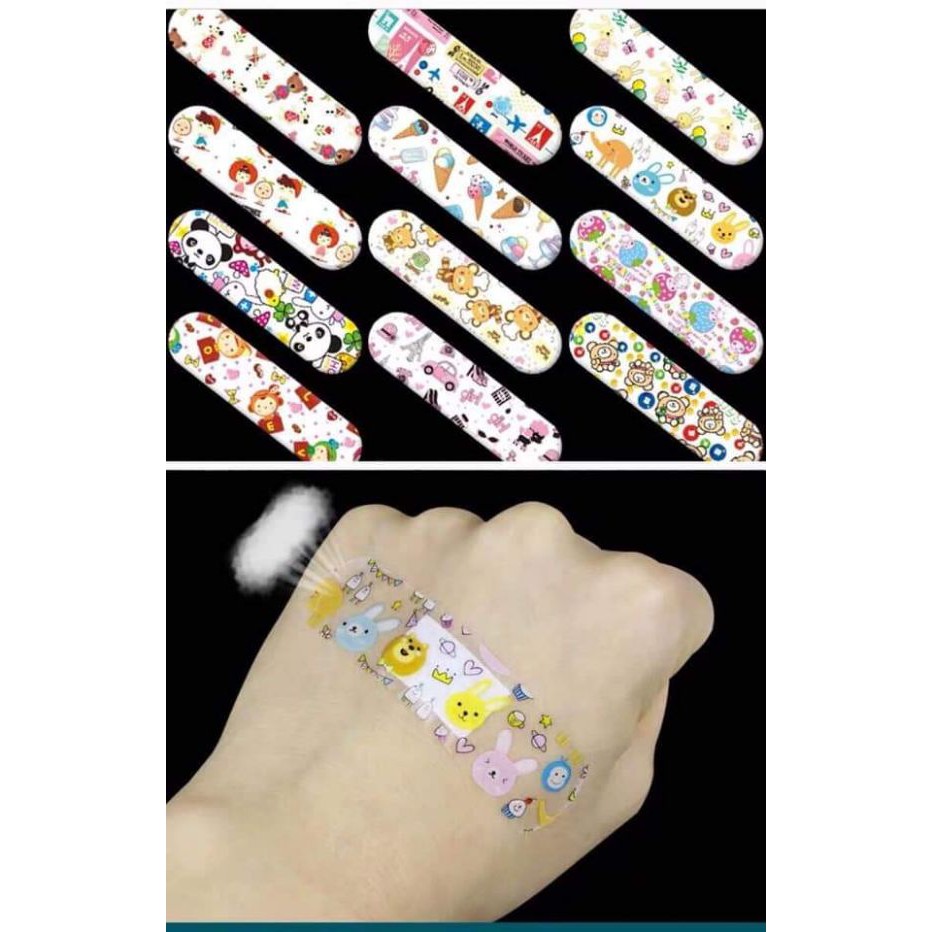 Hộp 100 băng dán vết thương cute/băng gâu hoạt hình