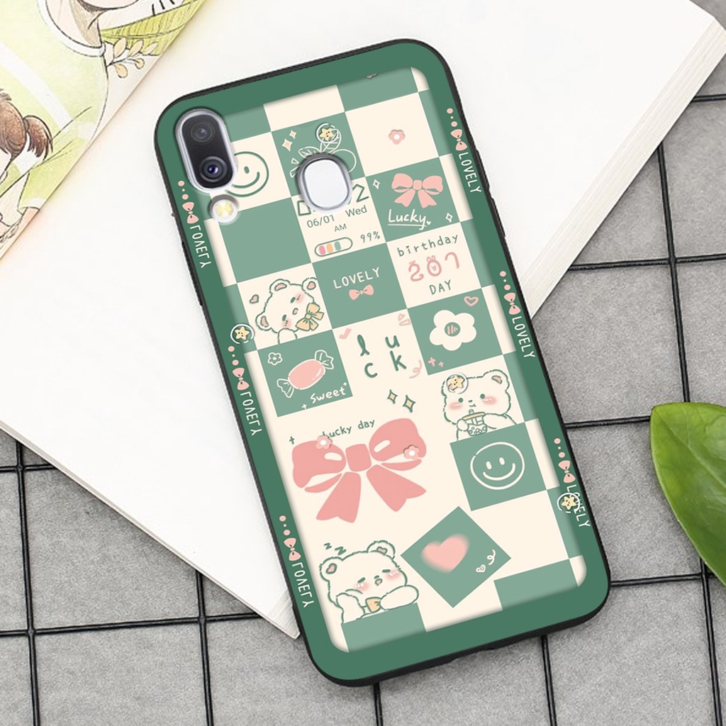 Ốp lưng Samsung Galaxy A40 in hình cao cấp mẫu kẻ caro,mikenbe@r siêu hot