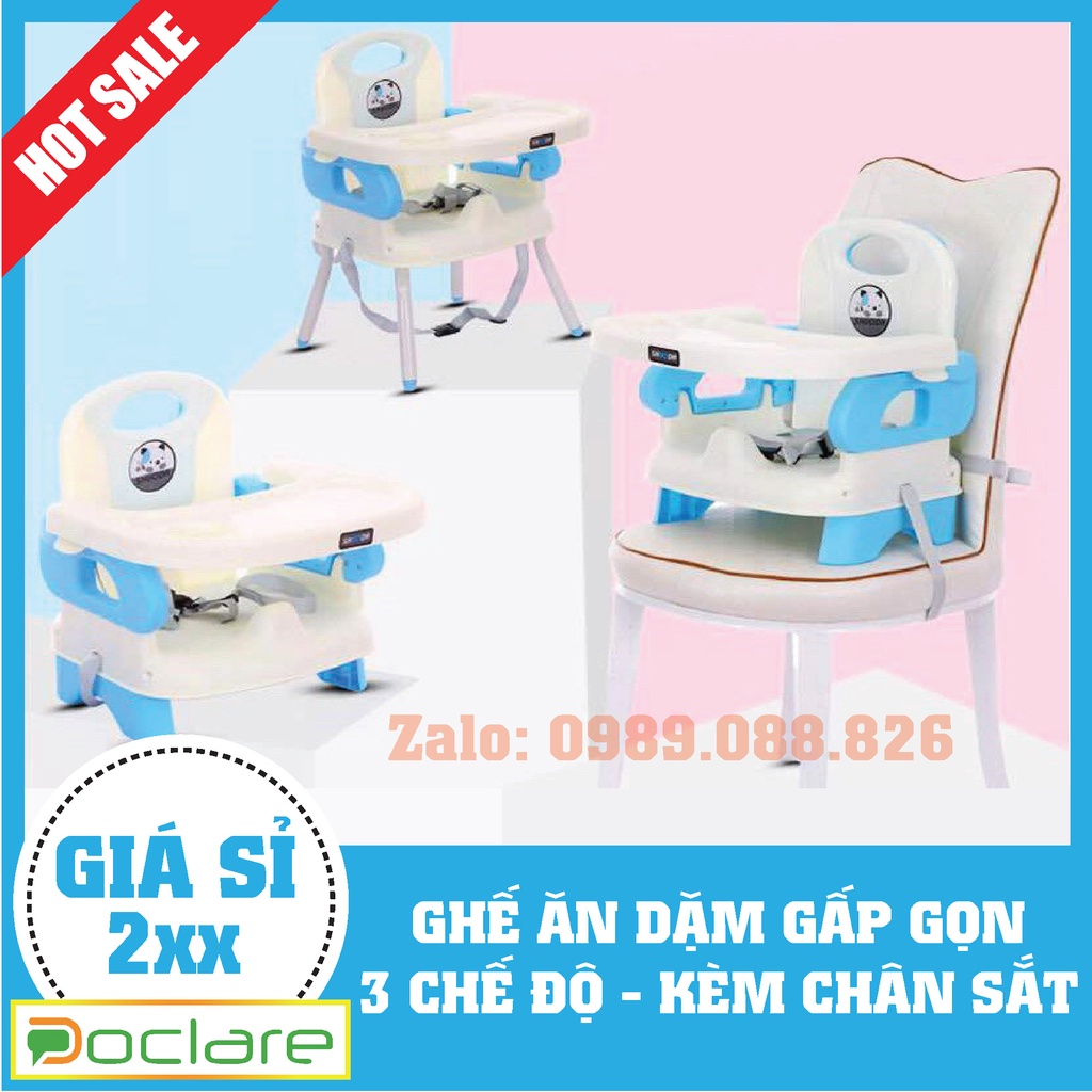 GHẾ ĂN DẶM CAO CẤP CHO BÉ 3 CHẾ ĐỘ - KÈM CHÂN SẮT - MIỄN PHÍ VÂN CHUYỂN