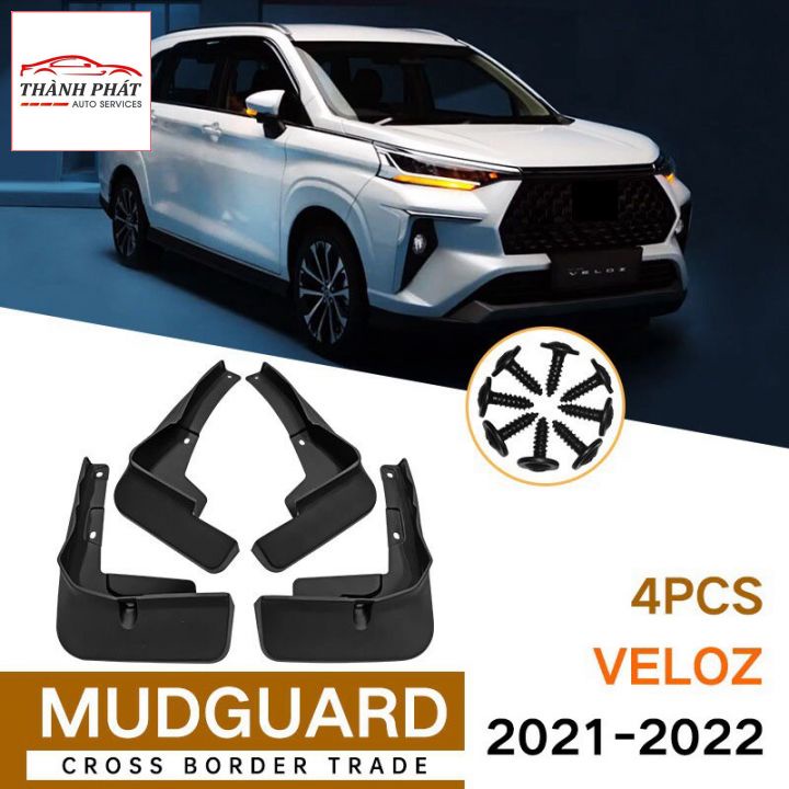 Bộ 4 Chắn Bùn Nhựa Dẻo Xe Toyota Veloz Cross, Avanza 2022 2023 (Kèm ốc vít)