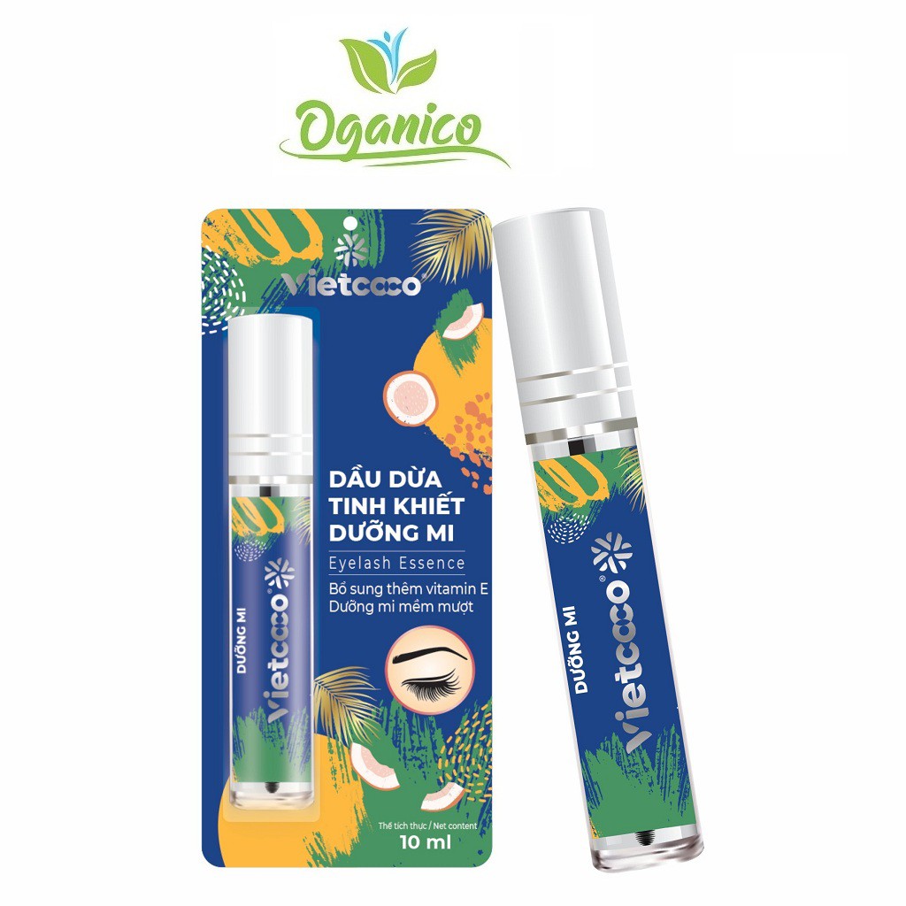 Mascara chuốt mi giữ ẩm, dưỡng nhanh dài mi, dày mi, lông mày, dầu dừa nguyên chất hữu cơ ép lạnh Vietcoco 10ml | BigBuy360 - bigbuy360.vn