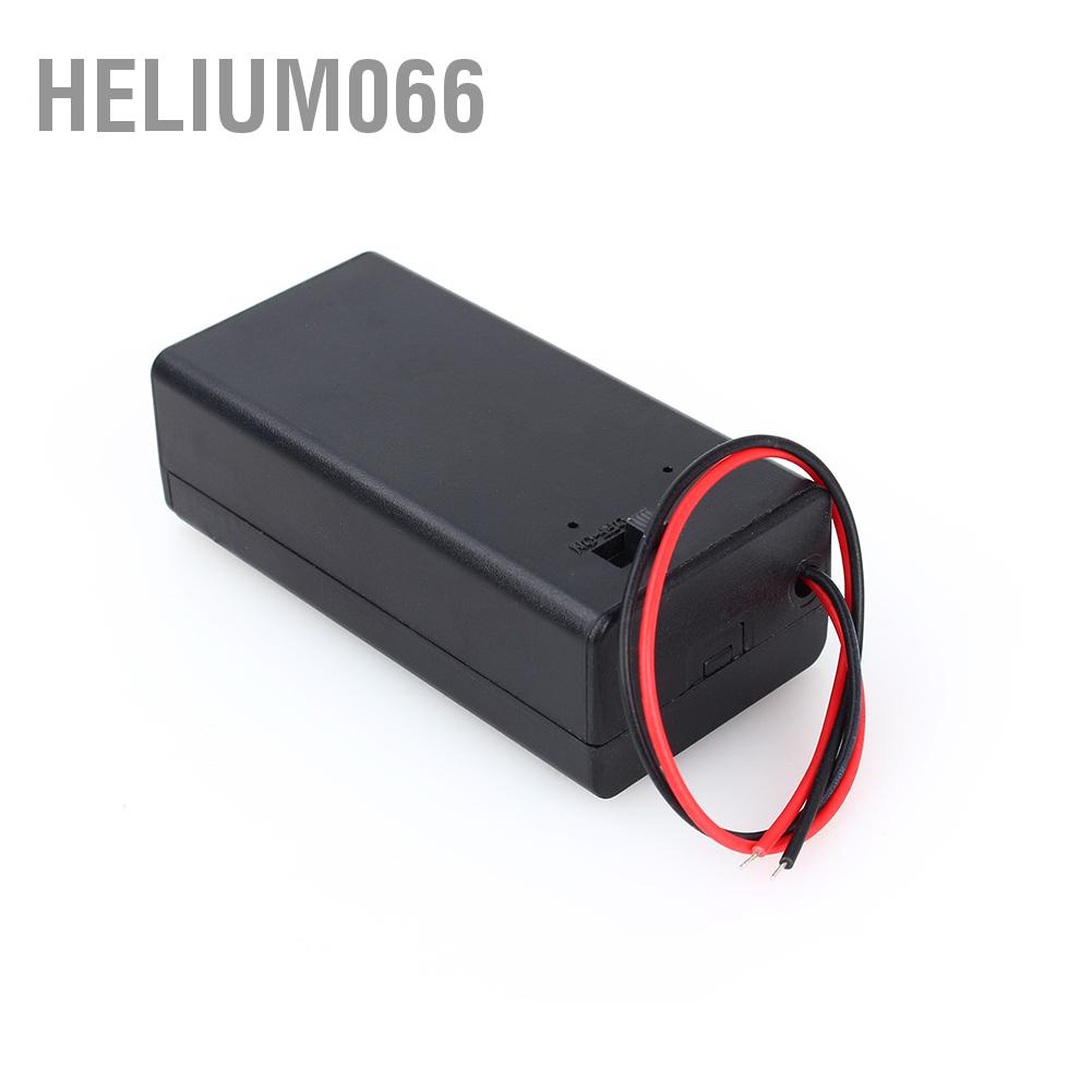 👍Hàng giao ngay👍 9V Volt Hộp đựng pin PP3 Vỏ DC w / Nắp công tắc BẬT / TẮT dây dẫn Bền