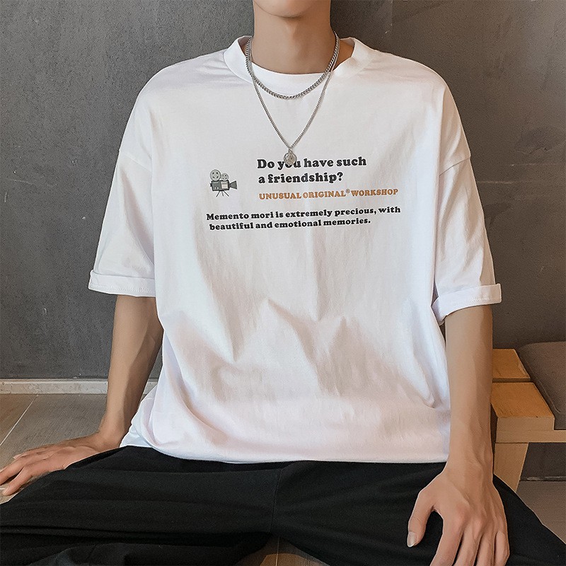 Áo thun tay lỡ unisex nam nữ phông form rộng FRIENDSHIP teen cổ tròn oversize cotton giá rẻ màu đen trắng tee pull | BigBuy360 - bigbuy360.vn