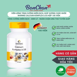 [Hỏa Tốc HCM] Canxi,vitamin D3 & Mg tăng cường miễn dịch, giúp xương chắc khỏe – Warnke Calcium Komplex Magnesium – 100v