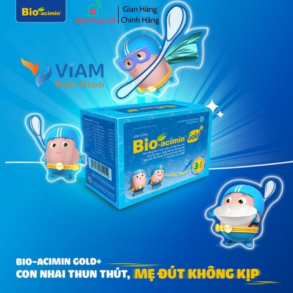 Cốm Vi Sinh Bio Acimin Gold+ Giúp Bé Tiêu Hóa Tốt Hấp Thu Dưỡng Chất Hết Biếng Ăn Tiêu Hóa Khỏe Trẻ Ăn Ngon