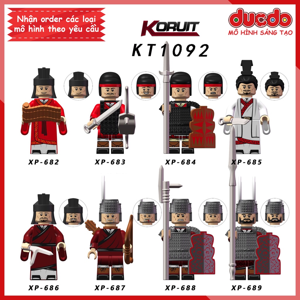 Minifigures lính nhà Hán và nhà Chu - Đồ chơi Lắp ghép Xếp hình Mini trung cổ KORUIT KT1092
