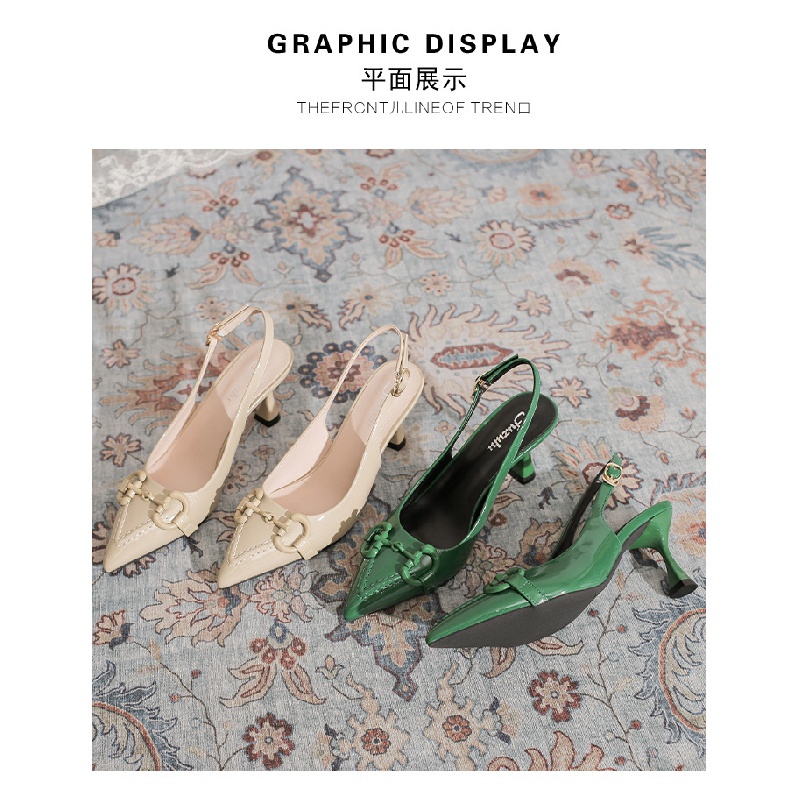 Giày Sandal Cao Gót Mũi Nhọn Cài Khóa Thời Trang Mùa Hè 2022 Cho Nữ