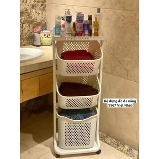 GIỎ ĐỰNG ĐỒ 3 TẦNG CÓ BÁNH XE ( Giao màu ngẫu nhiên)