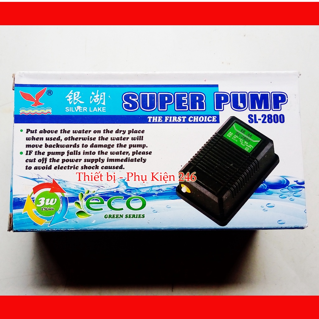 Máy sủi Ôxi 1 vòi SUPEniR PUMP SL-2800 dùng cho bể cá cảnh mini