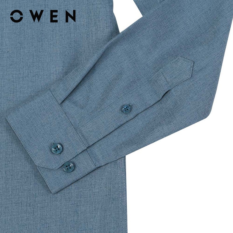 Áo Sơ mi dài tay nam Owen bamboo kiểu dáng regularfit màu xanh - AR90854D